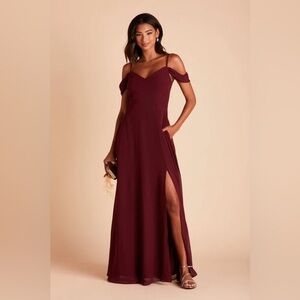 Birdy Grey Burgundy Off-Shoulder Wedding Dress